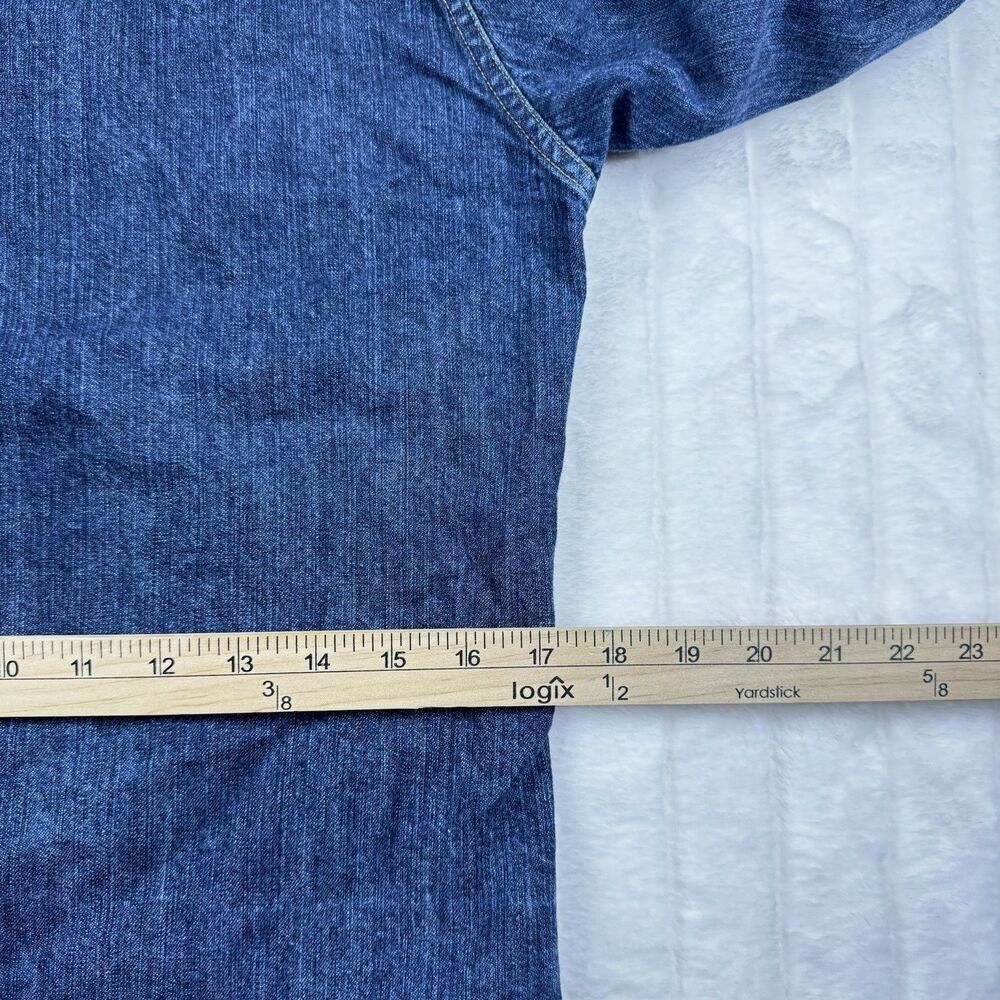 J Crew Denim Pearl Snap Shirt Men's XS Authentic Workwear Western SawTooth RARE - Picture 4 of 15